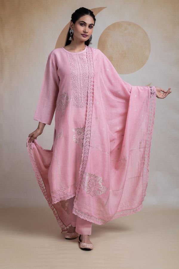 Naariti Beedan Linen Embroidered Unstitched Suit AGOG-02
