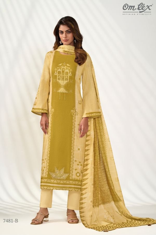 Omtex Poshak Linen Unstitched Ladies Salwar Suit 7481-B