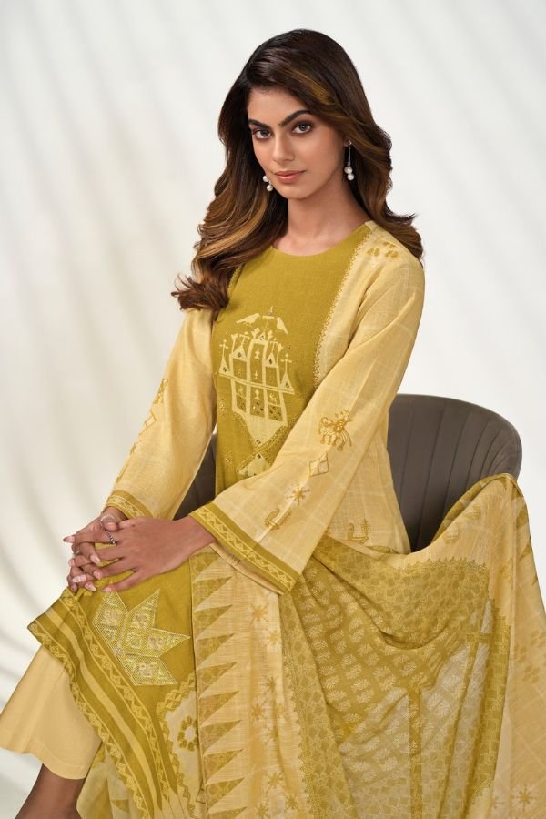 Omtex Poshak Linen Unstitched Ladies Salwar Suit 7481-B