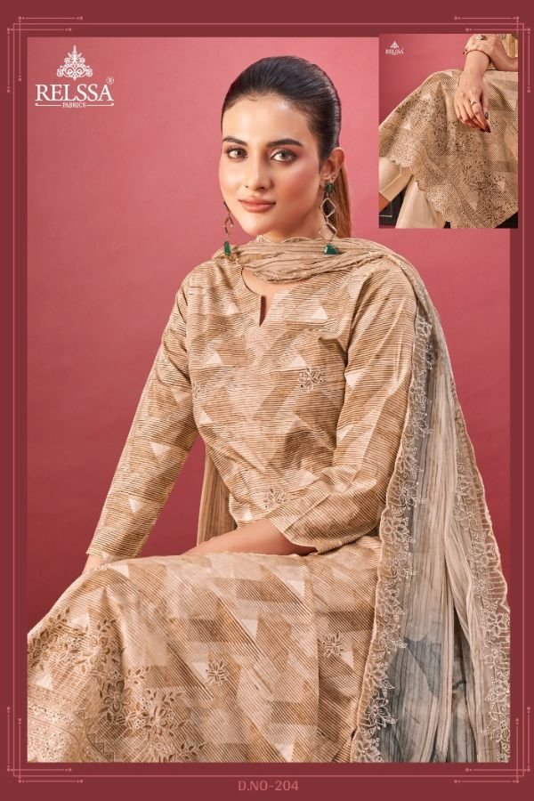 Relssa Fabrics Ahren 2 Cotton Ladies Salwar Suit 204