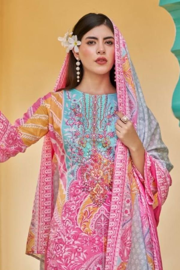 Zulfat Designer Suits Noor Vol 3C Cotton Salwar Suit 662-002