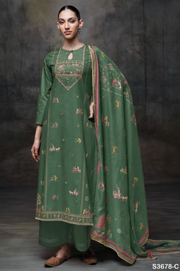 Ganga Fashion Ipsita S3678 Cotton Ladies Suit S3678-C