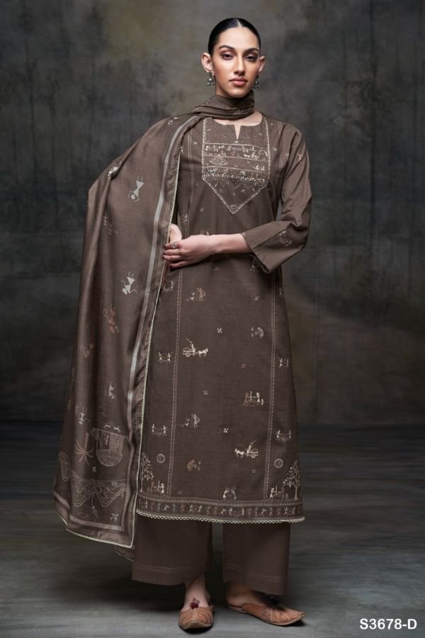 Ganga Fashion Ipsita S3678 Cotton Ladies Suit S3678-D