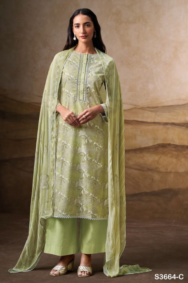 Ganga Fashion Lauren S3664 Cotton Ladies Suit S3664-C