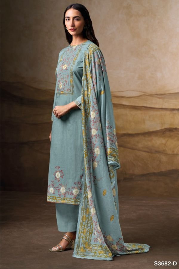 Ganga Fashion Myrrisa S3682 Cotton Ladies Suit S3682-D