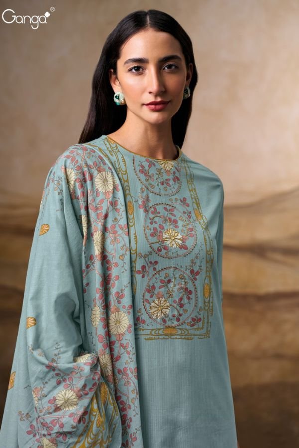 Ganga Fashion Myrrisa S3682 Cotton Ladies Suit S3682-D