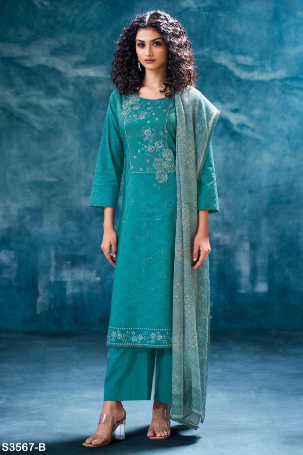 Ganga Fashion Pujita S3567 Cotton Ladies Salwar Suit S3567-B
