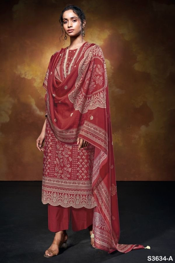 Ganga Fashion Xara S3634 Cotton Ladies Suits S3634-A