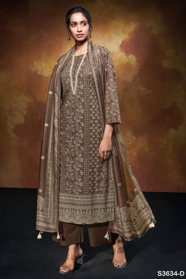 Ganga Fashion Xara S3634 Cotton Ladies Suits S3634-D