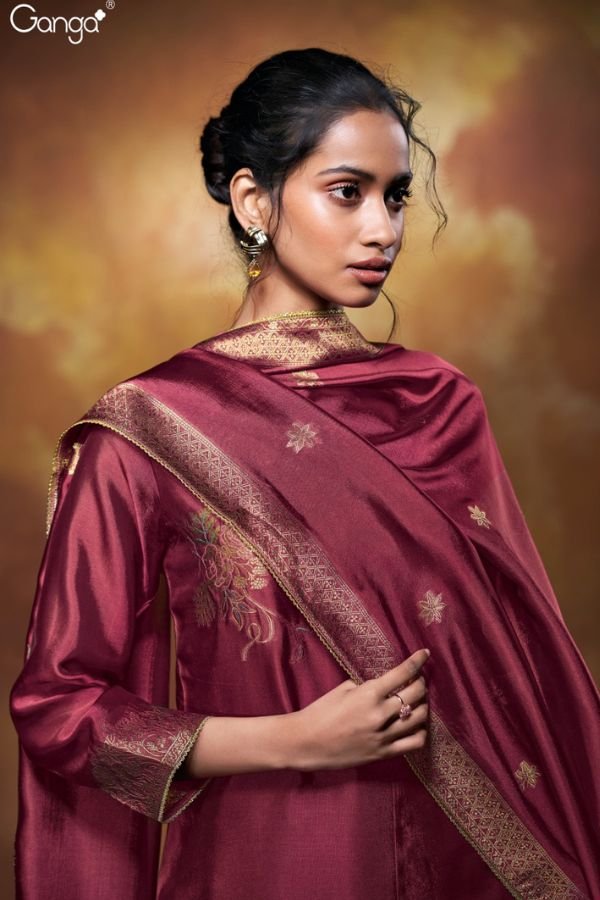 Ganga Fashions Yelena S3672 Silk Salwar Suit S3672-A