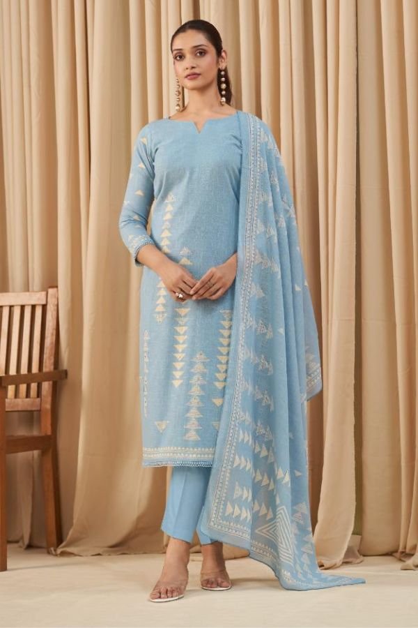 Kesar Karachi Siya Linen Printed Salwar Suits 100003