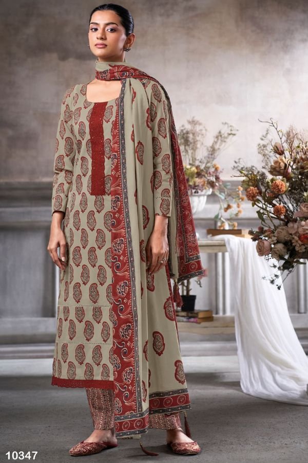 Reyna Fashions Ojjas Cotton Unstitched Salwar Suit 10347