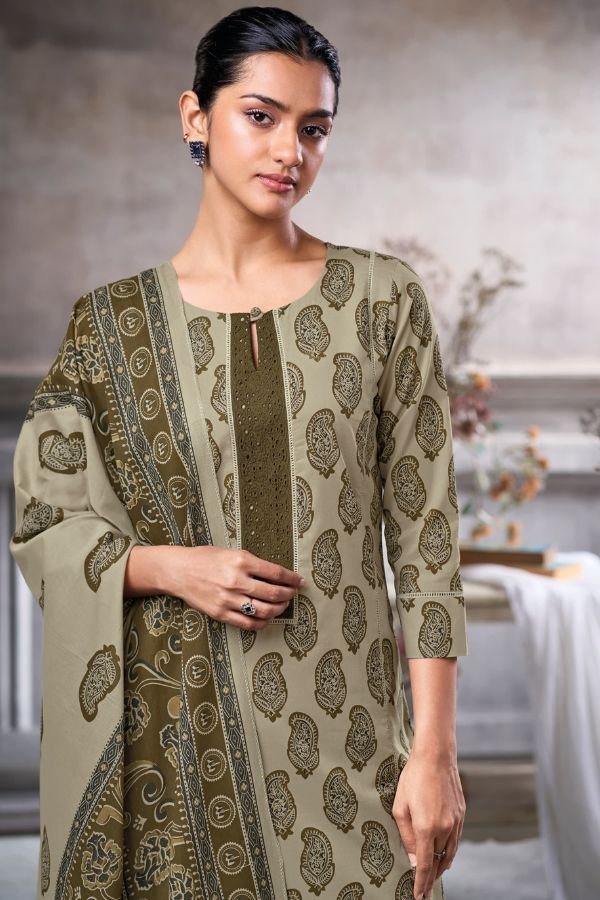 Reyna Fashions Ojjas Cotton Unstitched Salwar Suit 10345