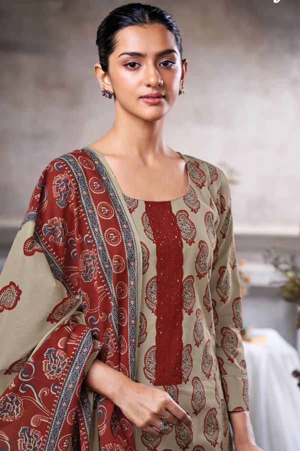 Reyna Fashions Ojjas Cotton Unstitched Salwar Suit 10347