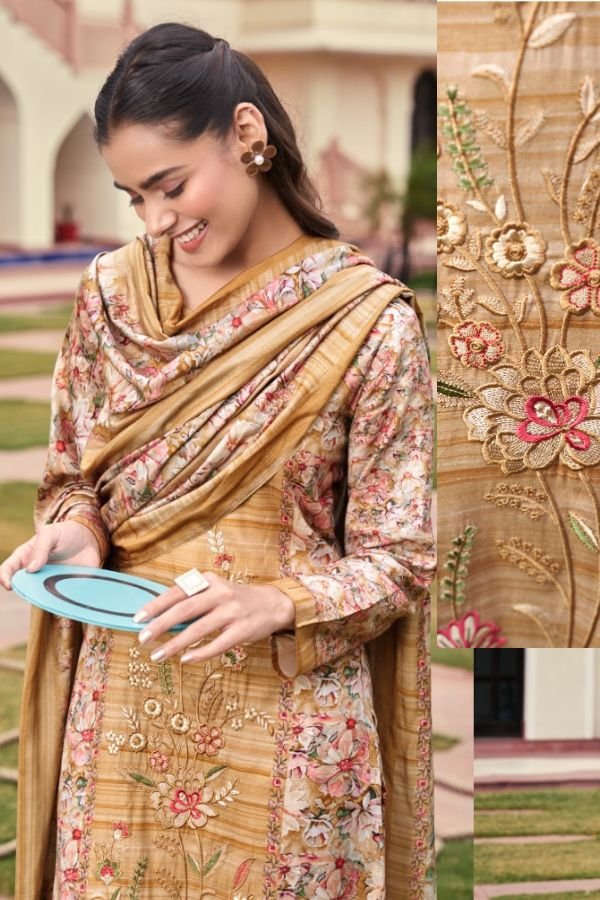 Rupali Fashion Khel-Khel-Mein Jaam Satin Printed Suit 6604