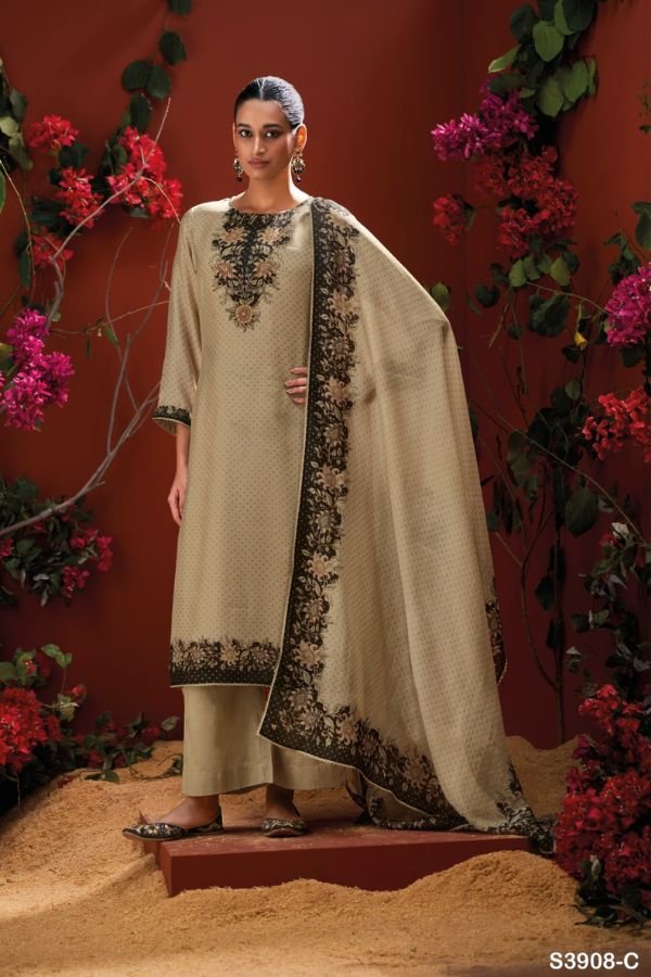 Ganga Fashion Mystara S3908 Silk Ladies Suit S3908-C