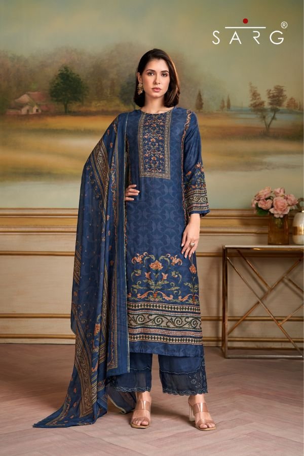 Sahiba Sarg Saaj Muslin Silk Printed Ladies Suit 2018