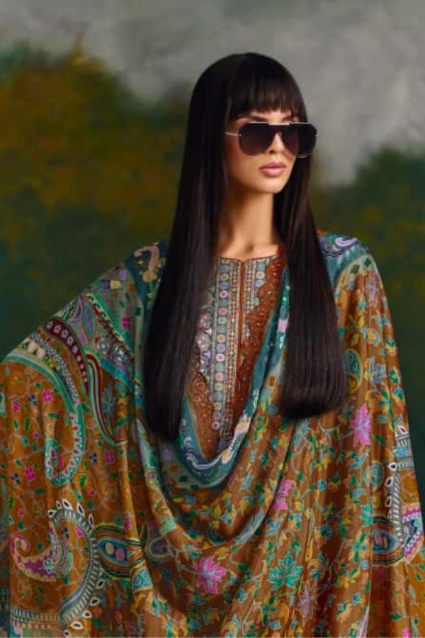 Kimora Fashion Heer Kashida Pashmina Salwar Suit 9894