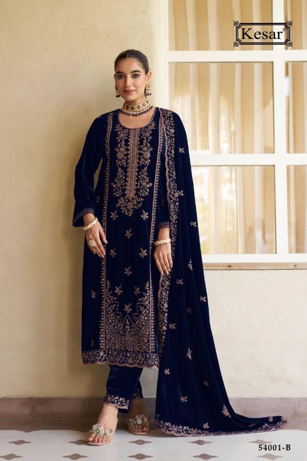 Kesar Karachi Ziana Silk Velvet Winter Suit 54001-B