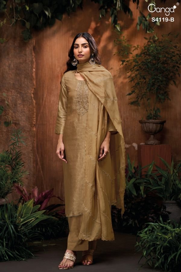 Ganga Fashion Qyra S4119 Silk Ladies Suit S4119-B