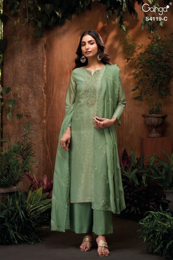 Ganga Fashion Qyra S4119 Silk Ladies Suit S4119-C