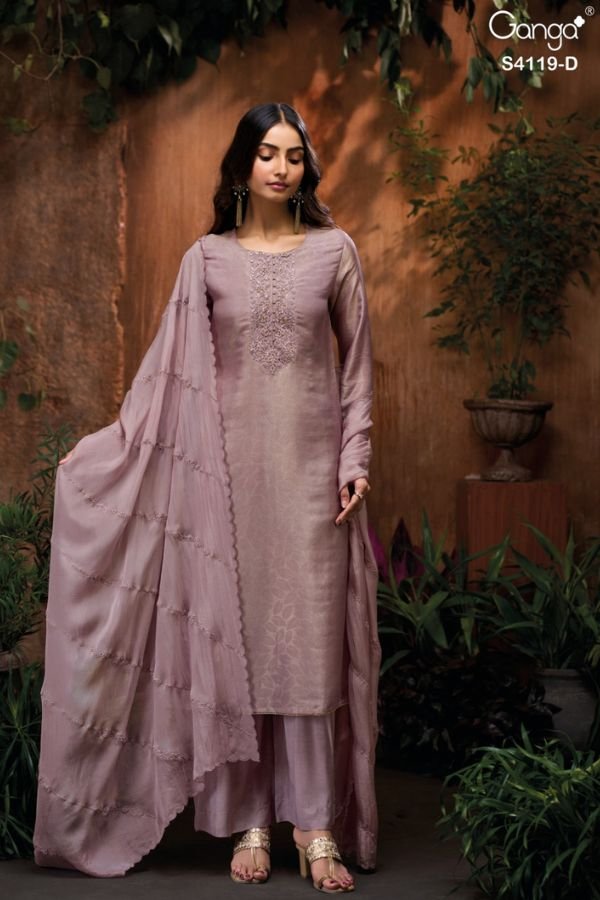Ganga Fashion Qyra S4119 Silk Ladies Suit S4119-D