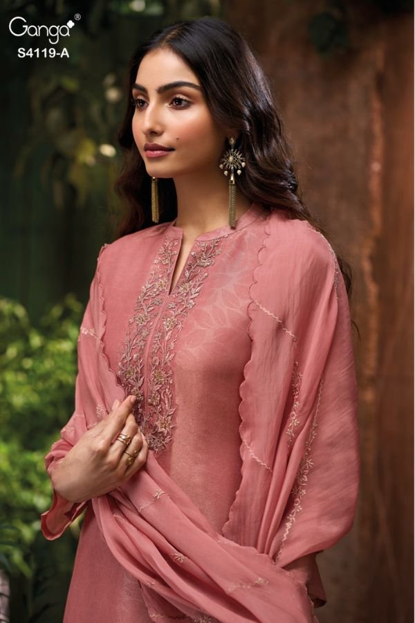 Ganga Fashion Qyra S4119 Silk Ladies Suit S4119-A