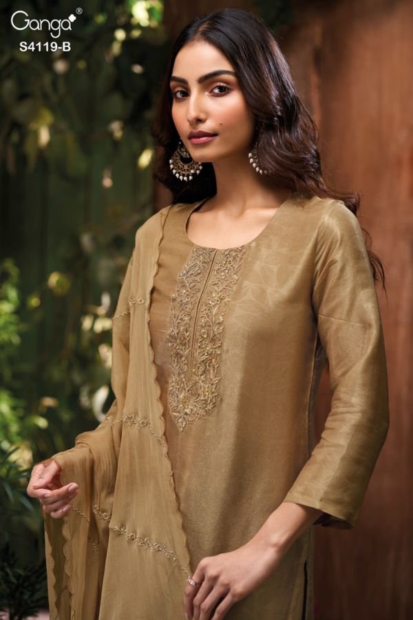 Ganga Fashion Qyra S4119 Silk Ladies Suit S4119-B