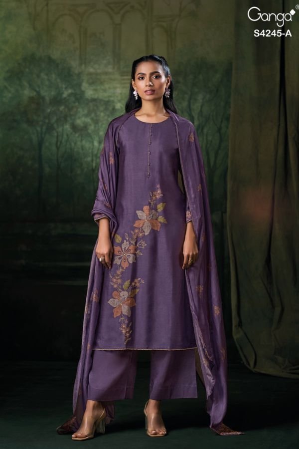 Ganga Fashion Xylah S4245 Silk Ladies Suit S4245-A