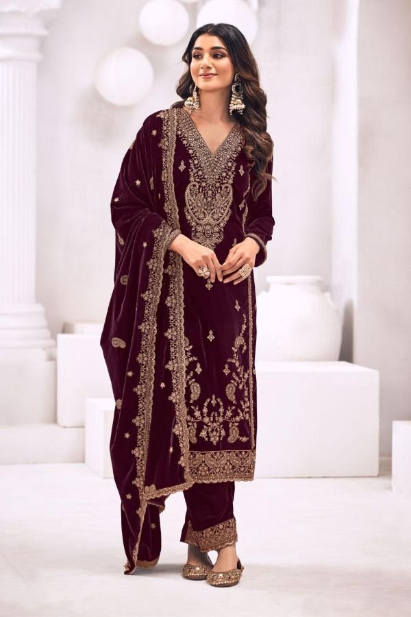 Glossy Simar Sindoor Ladies Salwar Suit 13089-D