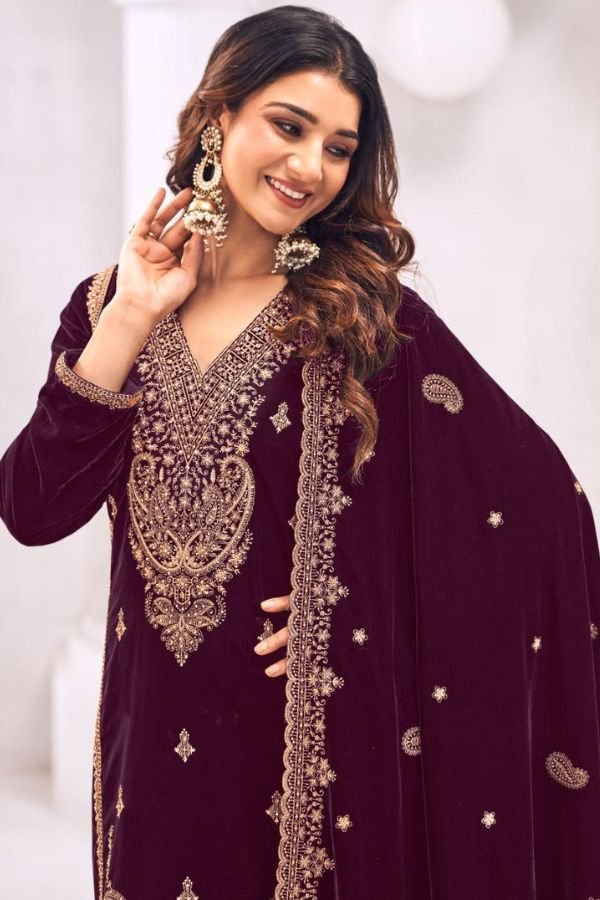 Glossy Simar Sindoor Ladies Salwar Suit 13089-D