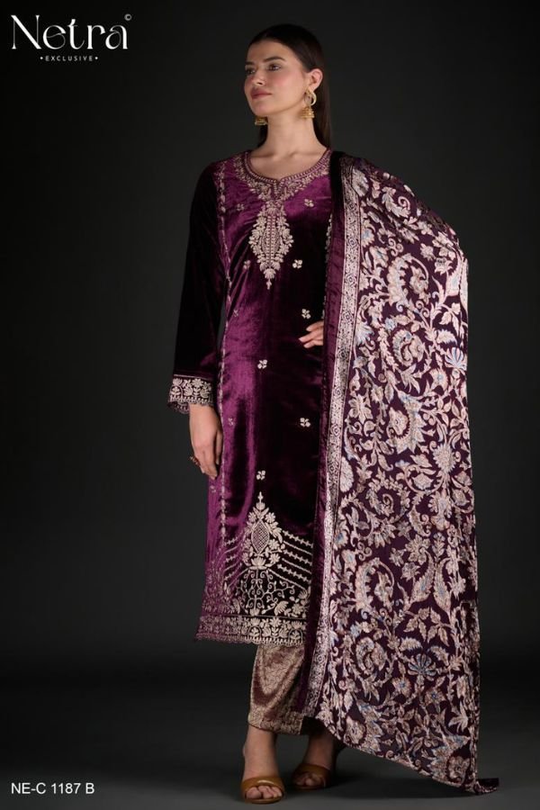 Netra Exclusive Chahak Velvet Ladies Suit NE-C 1187-B