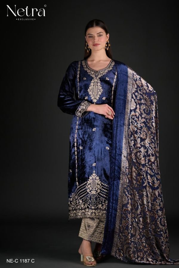 Netra Exclusive Chahak Velvet Ladies Suit NE-C 1187-C