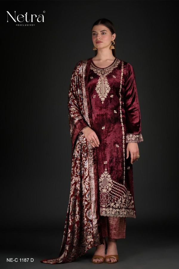 Netra Exclusive Chahak Velvet Ladies Suit NE-C 1187-D