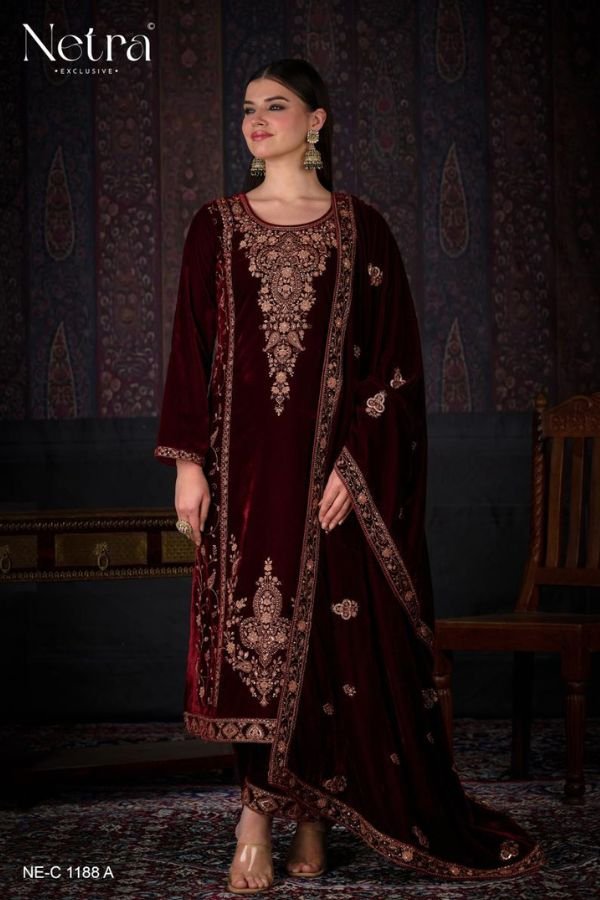 Netra Exclusive Zaina Velvet Ladies Salwar Suit NE-C 1188-A
