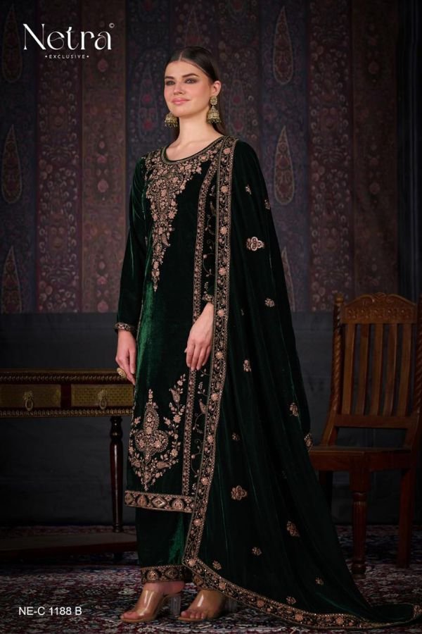Netra Exclusive Zaina Velvet Ladies Salwar Suit NE-C 1188-B