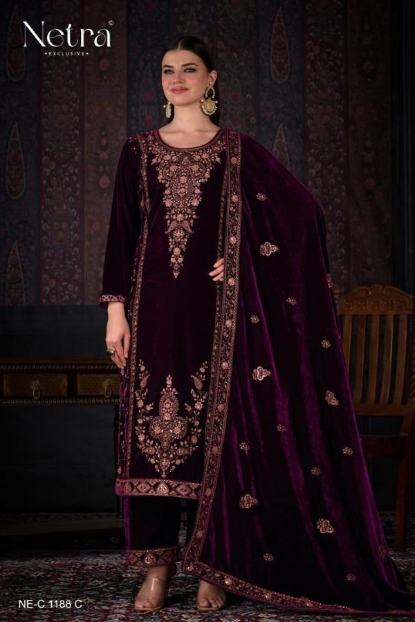 Netra Exclusive Zaina Velvet Ladies Salwar Suit NE-C 1188-C