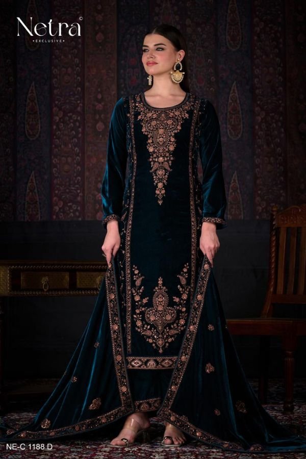 Netra Exclusive Zaina Velvet Ladies Salwar Suit NE-C 1188-D
