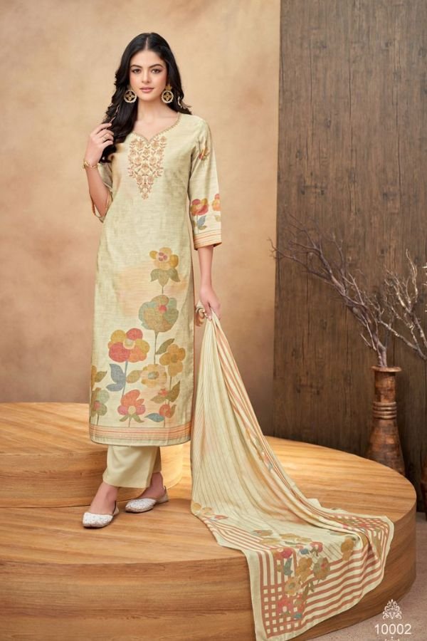 Salvi Fashion Linen Silk Once Again Ladies Suit 10002