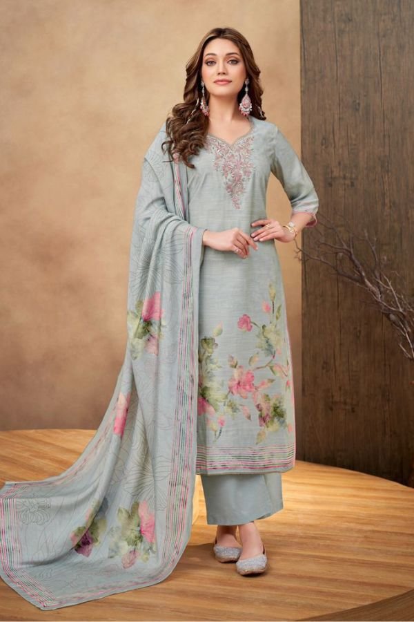 Salvi Fashion Linen Silk Once Again Ladies Suit 10003