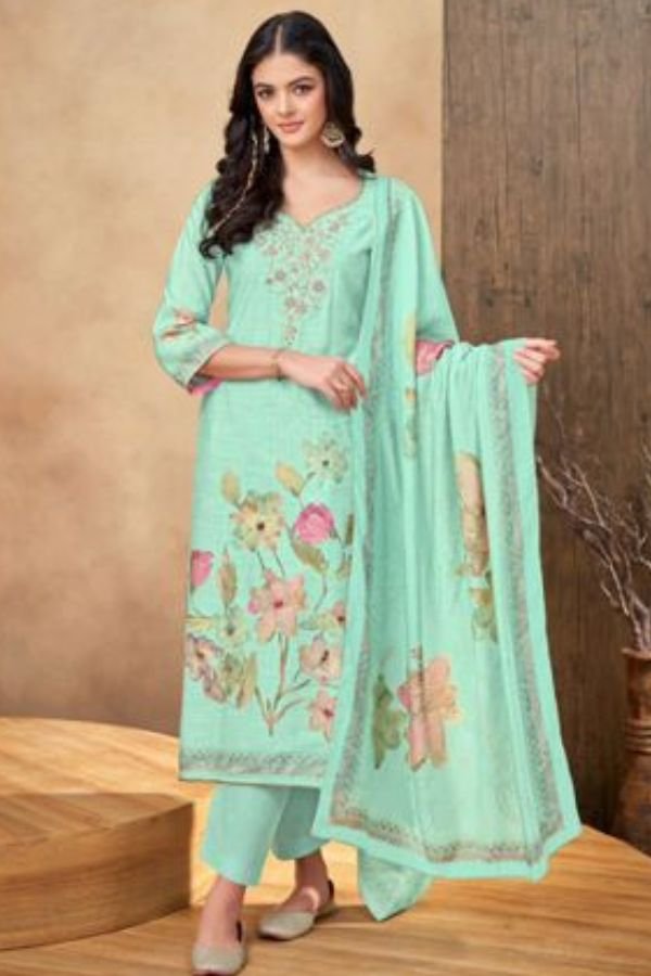 Salvi Fashion Linen Silk Once Again Ladies Suit 10006