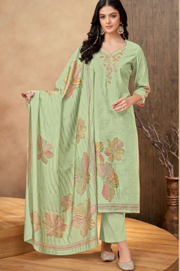 Salvi Fashion Linen Silk Once Again Ladies Suit 10008