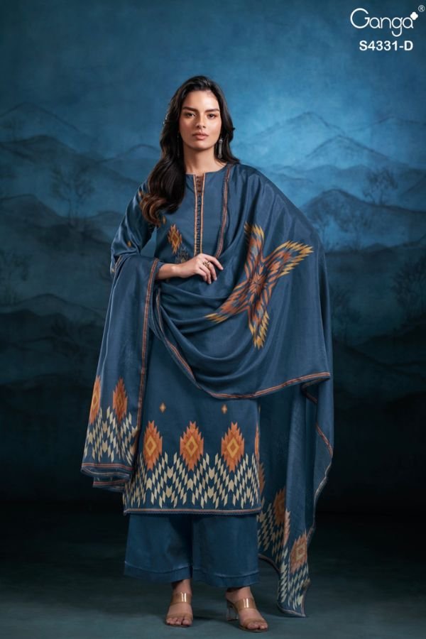 Ganga Fashion Crisa S4331 Cotton Satin Ladies Suit S4331-D