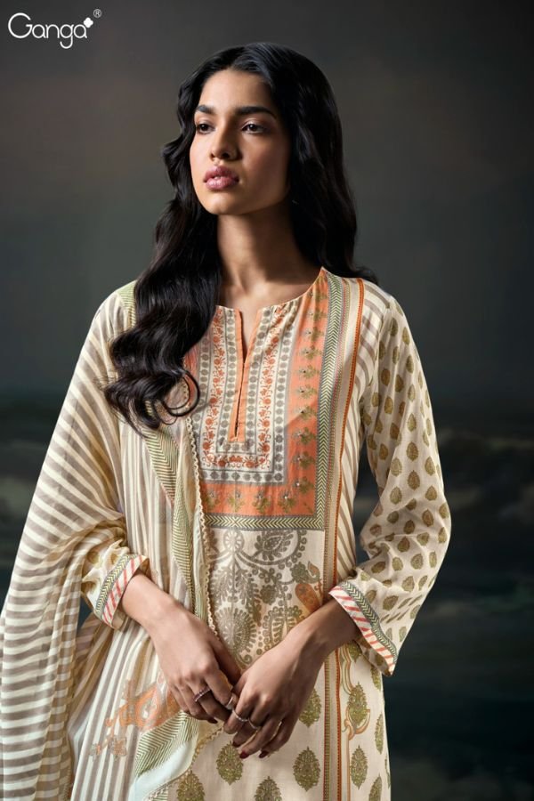 Ganga Fashion Diora S3635 Cotton Satin Ladies Suits S3635-A