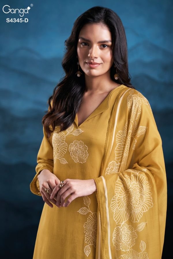 Ganga Fashion Enaira S4345 Cotton Satin Ladies Suits S4345-D