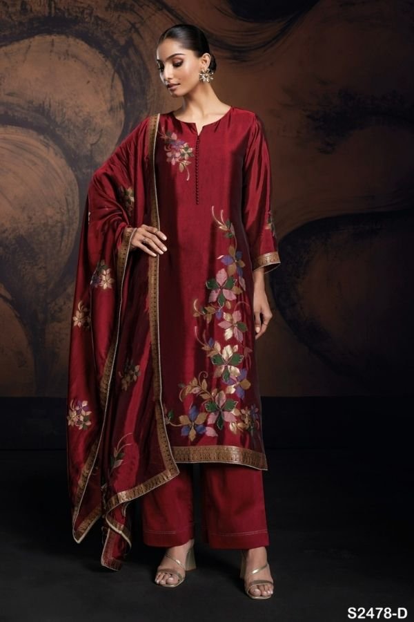 Ganga Fashion Evania S2478 Silk Ladies Suit S2478-D