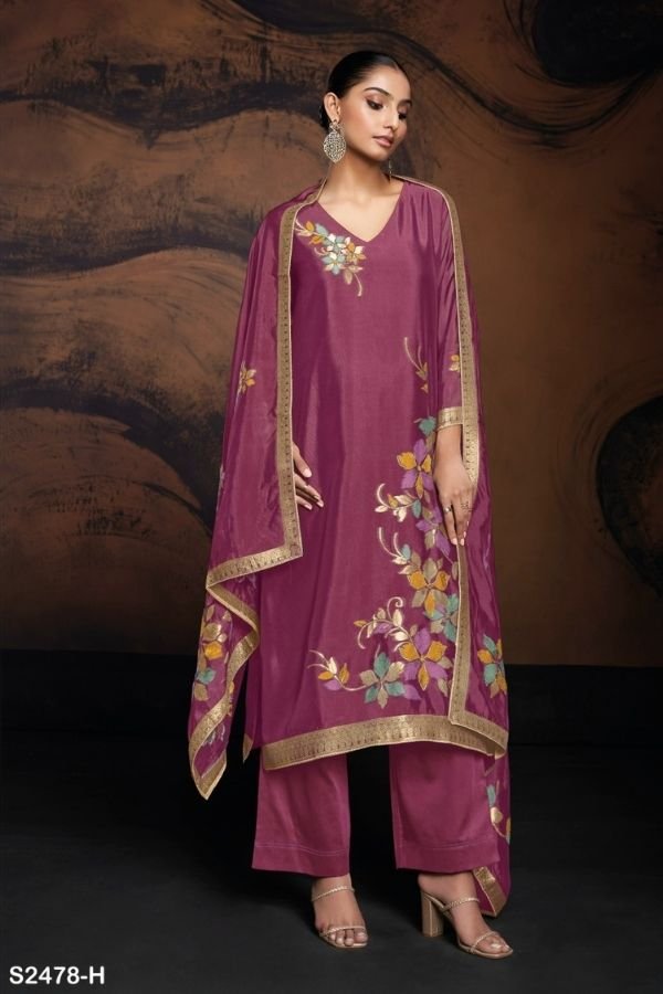 Ganga Fashion Evania S2478 Silk Ladies Suit S2478-H