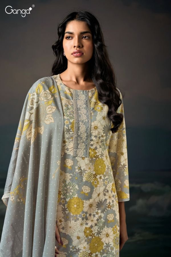 Ganga Fashion Gia S3867 Cotton Satin Ladies Suits S3867-D