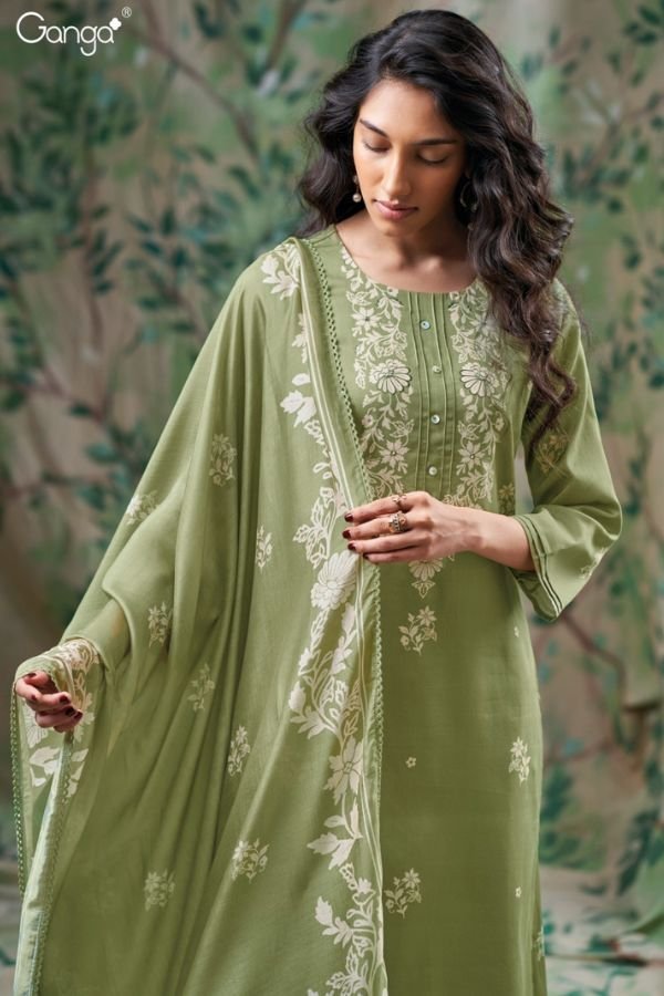 Ganga Fashion Giselle S3705 Cotton Satin Ladies Suit S3705-B