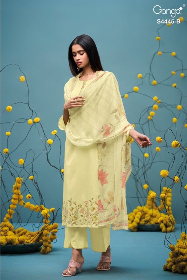 Ganga Fashion Gulika S4445 Cotton Satin Ladies Suit S4445-B